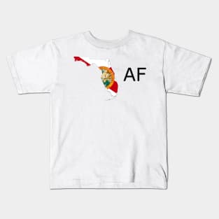 Florida Flag State Outline AF (black) Kids T-Shirt